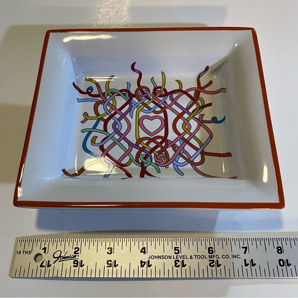 Pottery Barn Hearts and Knots candy dish/trinket tray BSR Valentine, as shown - Picture 3 of 5